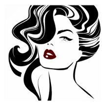 Retro Girl Red Lips