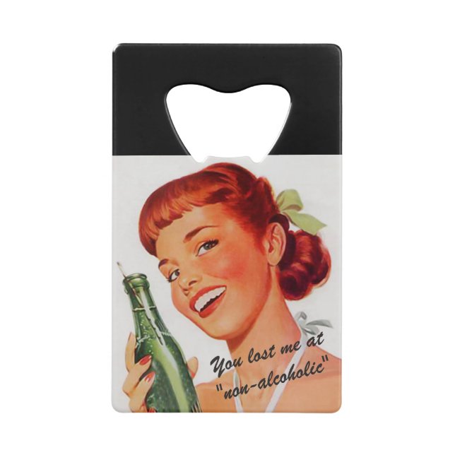 Retro Girl Soda Advert Slogan Geldbeutel Flaschenöffner (Vorderseite)