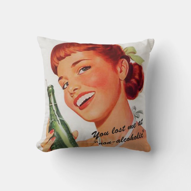 Retro Girl Soda Advert Slogan Kissen (Vorderseite)