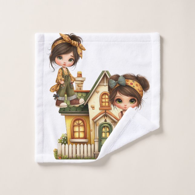 Retro Girls Baby Blanket Waschlappen (Waschlappen)