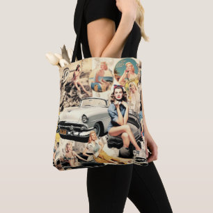 Retro Girls Collage aus den 50er Jahren Tasche