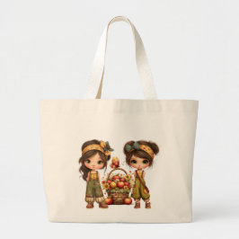 Retro Girls Jumbo Stoffbeutel