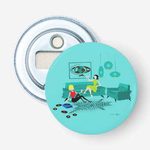 Retro Girls' Night in Button Bottle Opener Flaschenöffner