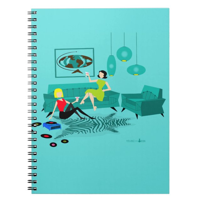 Retro Girl's Night in Spiral Notebook Notizblock (Vorderseite)