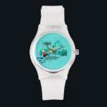 Retro Girl's Night in Watch Armbanduhr<br><div class="desc">Es sieht so aus, als würde es eine lustige Zeit mit dieser kitschigen Retro Girls’ Night In eWatch werden. Das minimalistische Design der 60er Jahre besticht durch zwei Frauen mit rosa Cocktails in einem modernen, türkisfarbenen und aqua-aquatischen Wohnzimmer. Diese Damen wissen bestimmt, wie man sich entspannt. Die ravenhaarige Schönheit in...</div>