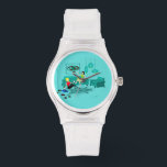 Retro Girl's Night in Watch Armbanduhr<br><div class="desc">Es sieht so aus, als würde es eine lustige Zeit mit dieser kitschigen Retro Girls’ Night In eWatch werden. Das minimalistische Design der 60er Jahre besticht durch zwei Frauen mit rosa Cocktails in einem modernen, türkisfarbenen und aqua-aquatischen Wohnzimmer. Diese Damen wissen bestimmt, wie man sich entspannt. Die ravenhaarige Schönheit in...</div>