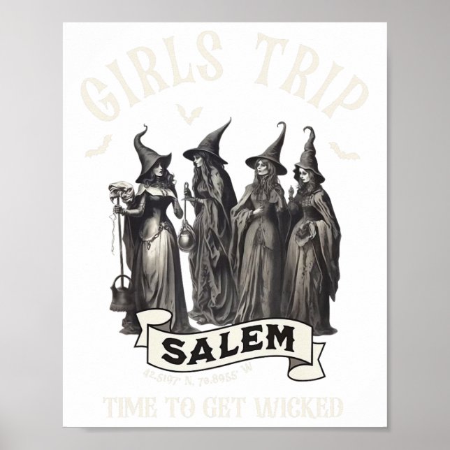 Retro Girls Trip Salem 1692 sie vermissten eine He Poster (Vorne)