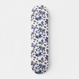 Retro Girly Blue Butterfly Musterskateboard Skateboard