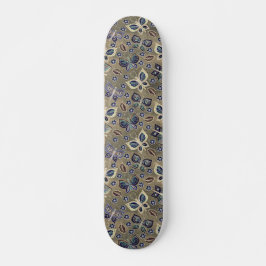 Retro Girly Blue Butterfly Musterskateboard Skateboard