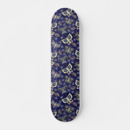 Retro Girly Blue Butterfly Musterskateboard Skateboard