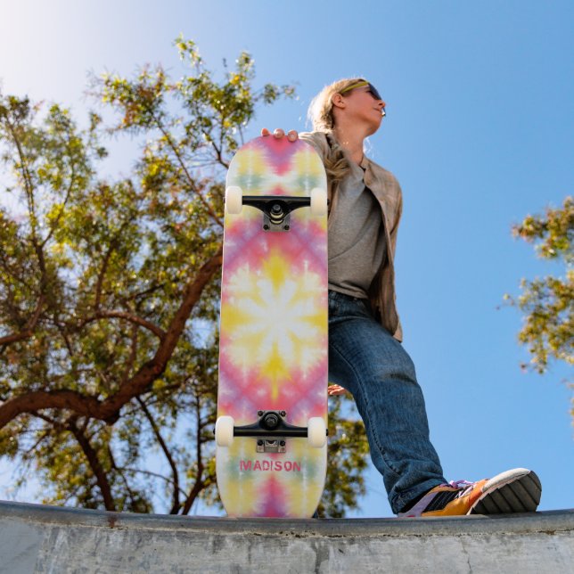 Retro Girly-Gefärbte Krawatte - Benutzerdefinierte Skateboard (Außenbereich 1)