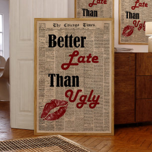 Retro Girly Zitat Zeitung Trendy Wall Art Poster