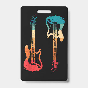 Retro Gitarre Gitarrist E-Bass Gitarre Rock M Ausweis
