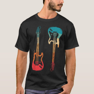 Retro Gitarre Gitarrist E-Bass Gitarre Rock M T-Shirt
