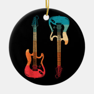 Retro Gitarre Gitarrist Electric Bass Gitarre Rock Keramik Ornament