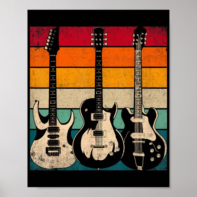 Retro Gitarre  Poster (Vorne)