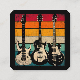 Retro Gitarre Quadratische Visitenkarte