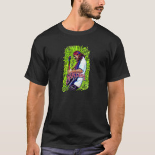 Retro-Gitarre spielen Riffing auf Black Magic Wom T-Shirt