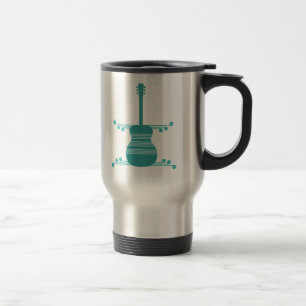 Retro Gitarre Tasse, Aquamarin Reisebecher