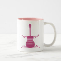 Retro Gitarre Tasse, Magenta
