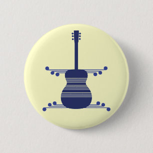 Retro Gitarren-Knopf, Marine-Blau Button