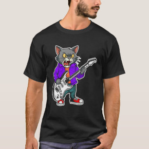 Retro-Gitarren-Rockmusik der süßen Katze 1 T-Shirt