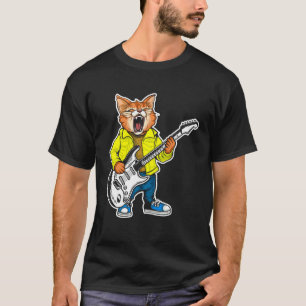 Retro-Gitarren-Rockmusik der süßen Katze T-Shirt