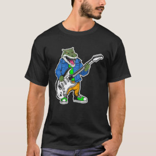 Retro-Gitarren-Rockmusik des süßen Krokodils 2 T-Shirt
