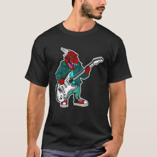 Retro-Gitarren-Rockmusik des süßen Krokodils T-Shirt