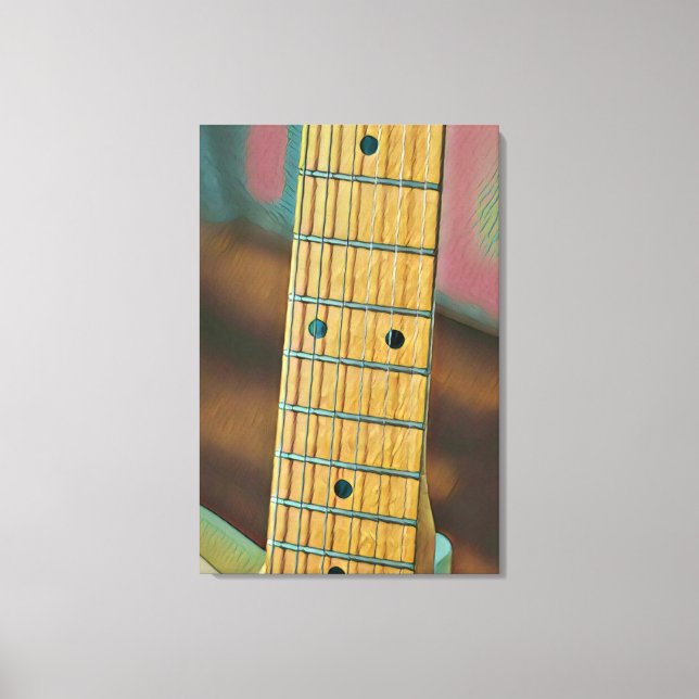 Retro-Gitarrengeschenk Leinwanddruck (Vorderseite)