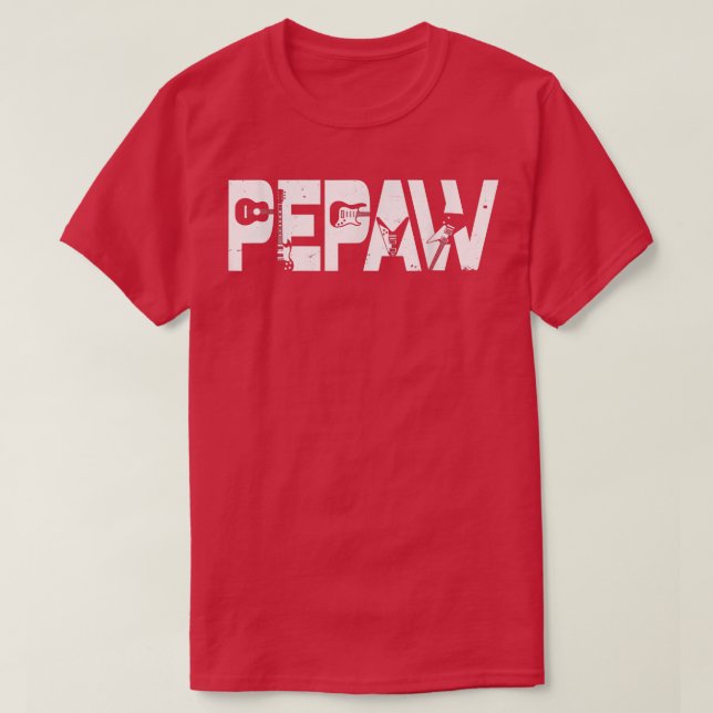 Retro Gitarrist Pepaw Gitarrenvater Day Mu T-Shirt (Design vorne)