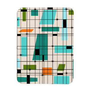 Retro Gitter u. Sternexplosion-flexibler Magnet