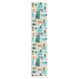 Retro Gitter-u. Sternexplosion-Tabellen-Läufer Kurzer Tischläufer