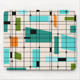 Retro Gitter u. Sternexplosionen Mousepad