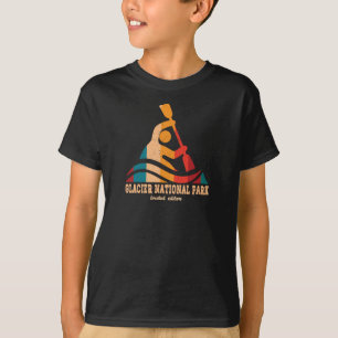 Retro Glacier Nationalpark Kayaking T-Shirt