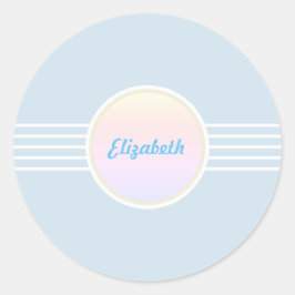 Retro Glam Blue und Opal Umschlag Aufkleber