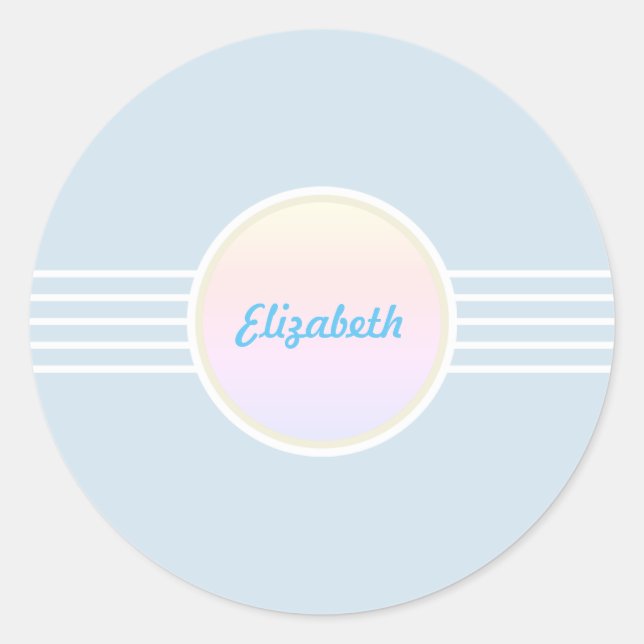 Retro Glam Blue und Opal Umschlag Aufkleber (Vorderseite)