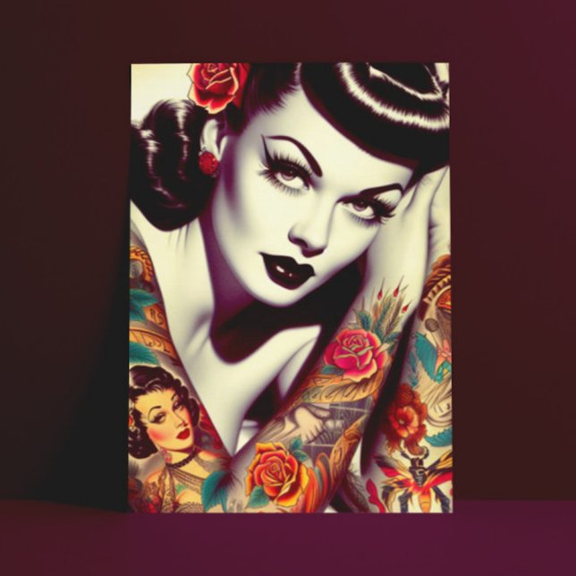 Retro-Glam-Button Postkarte (Von Creator hochgeladen)