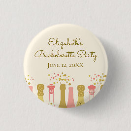 Retro Glam Champagner-Junggeselinnen-Abschied der Button