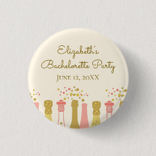 Retro Glam Champagner-Junggeselinnen-Abschied der Button