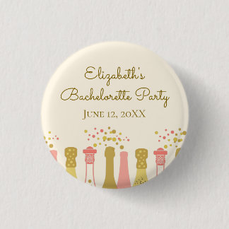 Retro Glam Champagner-Junggeselinnen-Abschied der Button