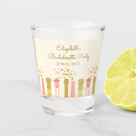 Retro Glam Champagner-Junggeselinnen-Abschied der Schnapsglas