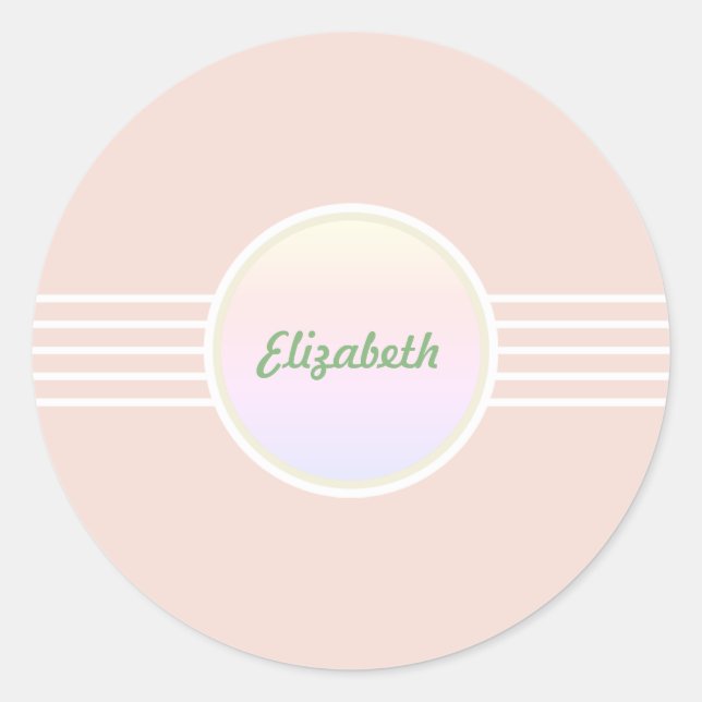 Retro Glam Coral Pink und Opal Umschlag Aufkleber (Vorderseite)