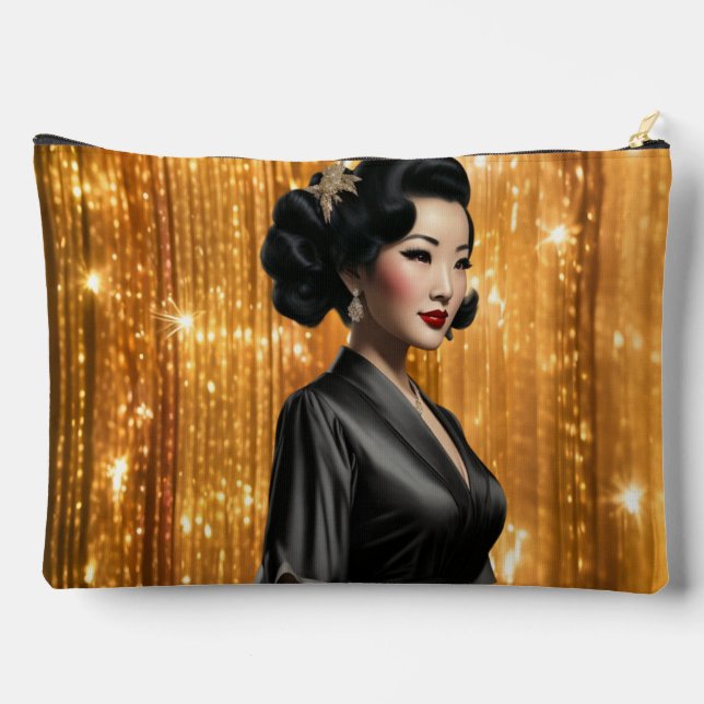 Retro Glam Girl (Keiko) Zubehörtasche (Rückseite)