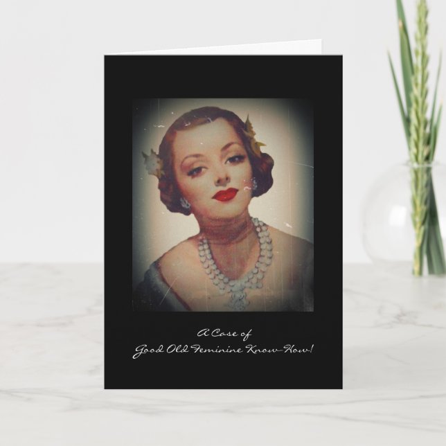 Retro Glam Girl Lipstick Karte (Vorderseite)