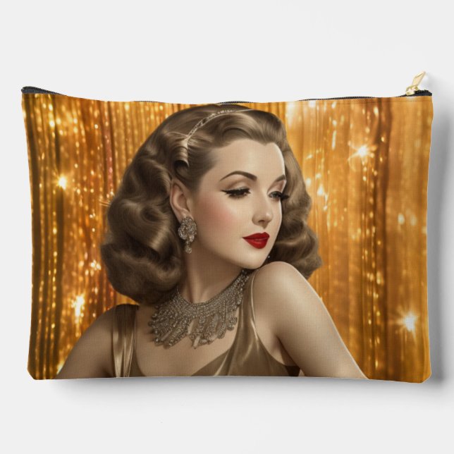 Retro Glam Girls (Ingrid) Zubehörtasche (Rückseite)