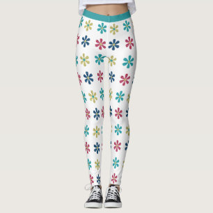 Retro Glam Girly 60er Glitzer Blume Leggings