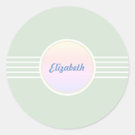 Retro Glam Mint Green und Opal Umschlag Aufkleber