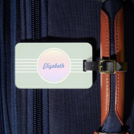 Retro Glam Personalisiert Mint Green und Opal Gepäckanhänger