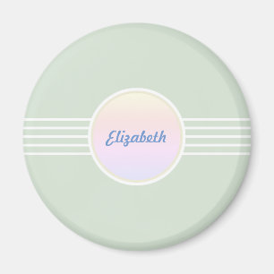 Retro Glam Personalisiert Mint Green und Opal Magnet